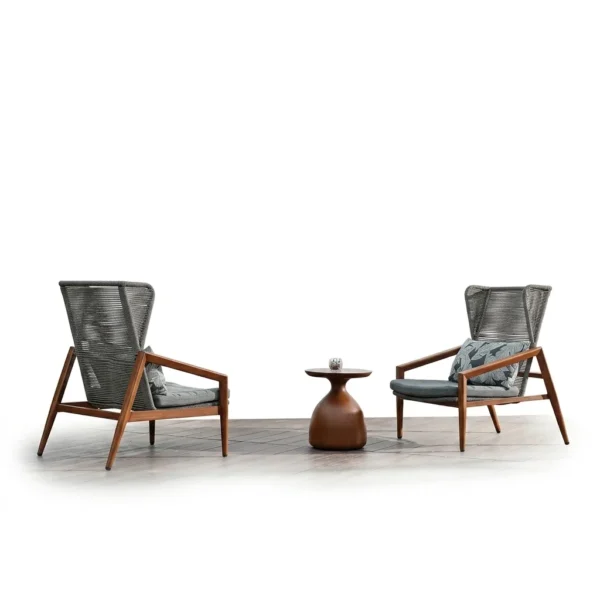 Commercial High Back Outdoor Rope Chair Set — Designer Hospitality Furniture Factory Direct
