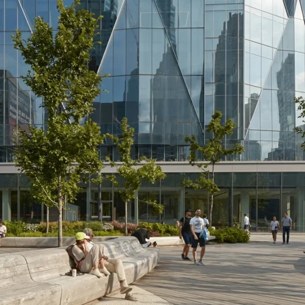 Curved Stone Public Seating Wholesale for Commercial Plaza | Contract Grade