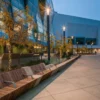 Modern Wood Slat Bench with Concrete Base for Commercial Plaza | Contract Grade - Image 2