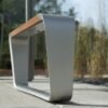 Modern Aluminum Loop Bench with Wood Top for Transit Hub | Contract Grade - Image 2