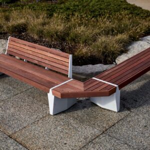 Steel wood back Bench