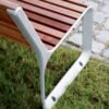 Modern Aluminum Park Bench with Wood Slats for Public Garden | Commercial Grade - Image 5