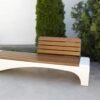 Modern Concrete Park Bench with Wood Slats for Urban Plaza | Commercial Grade - Image 3