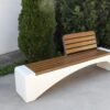 Modern Concrete Park Bench with Wood Slats for Urban Plaza | Commercial Grade - Image 4