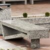 Modern Geometric Stone Bench Granite for Urban Park | Commercial Grade - Image 3