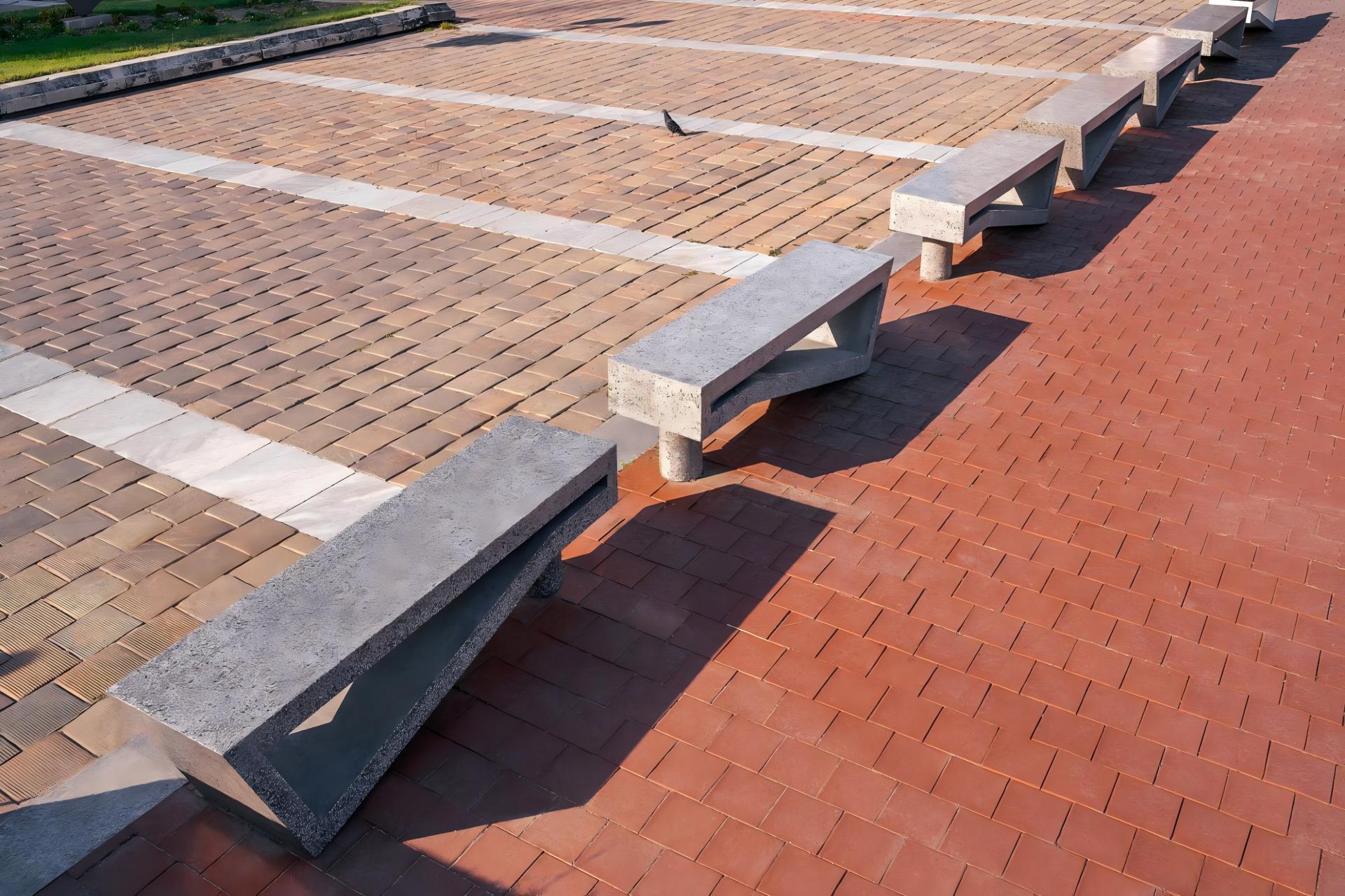 Modern Geometric Stone Bench Granite for Urban Park | Commercial Grade - Image 4