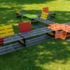 Modular Metal Public Bench Powder Coated for School Playground | Creative Urban Seating - Image 2