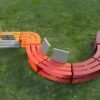 Modular Metal Public Bench Powder Coated for School Playground | Creative Urban Seating - Image 3