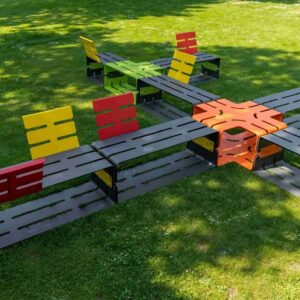 Multicolor special-shaped Bench