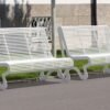 Modern Metal Slat Bench Powder Coated for Urban Plaza | Commercial Grade - Image 2