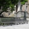 Modern Metal Slat Bench Powder Coated for Urban Plaza | Commercial Grade - Image 3