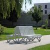 Modern Metal Slat Bench Powder Coated for Urban Plaza | Commercial Grade - Image 4