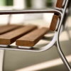 Modern Aluminum Park Bench with Wood Slats for Urban Garden - Image 4