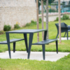 Metal picnic table and chairs
