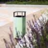 Light green trash can