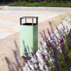 Light green trash can