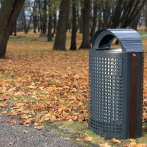 Hollow metal trash can