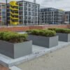Modern Metal Street Planter Box Powder Coated for Urban Sidewalk | Commercial Grade - Image 3