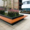 Metal square flower box seat