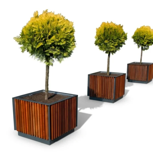 Commercial Wood Planter Box Wholesale for Urban Plaza | Contract Grade