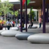 Fiberglass Pebble Seating Organic Shaped for Shopping Mall | Commercial Grade