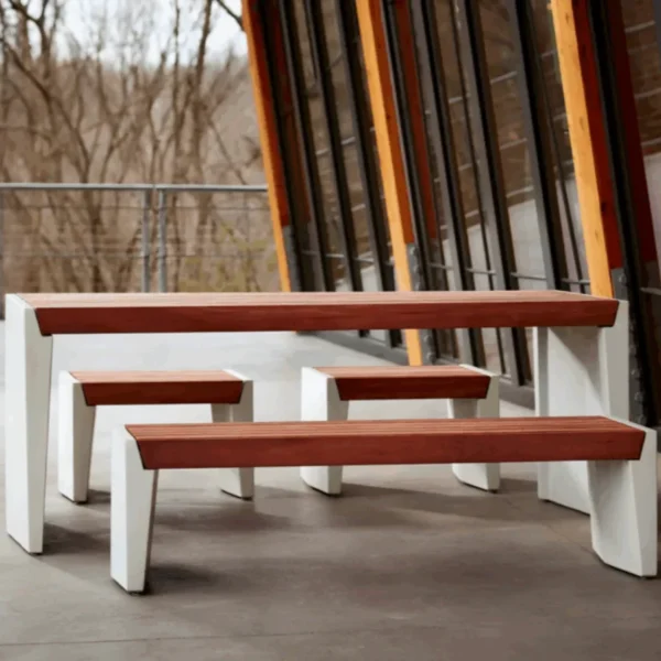 Modern Concrete Bar Table Set for Resort Patio | Commercial Grade