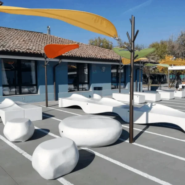 Modern Fiberglass Public Seating Wholesale | Organic Shaped Urban Furniture