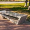 Modern Geometric Stone Bench Granite for Urban Park | Commercial Grade