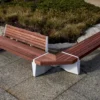 Modular Concrete and Wood Park Bench for Public Plaza | Contract Grade