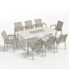 Commercial Wood Grain Sintered Stone Outdoor Table — Industrial Grade Factory Direct