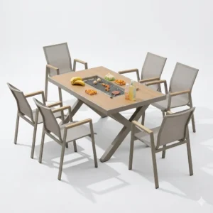 Plastic Wood Wearing Fabric Chair