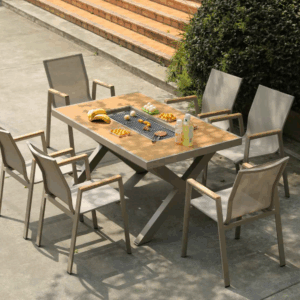 Plastic Wood Wearing Fabric Chair