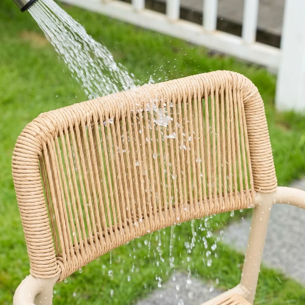 Commercial Rattan Patio Chairs with Hand-Woven Rope — Designer Hospitality Furniture - Image 4