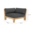 Outdoor Teak Sofa With Ottoman- 4 Seat - Image 7