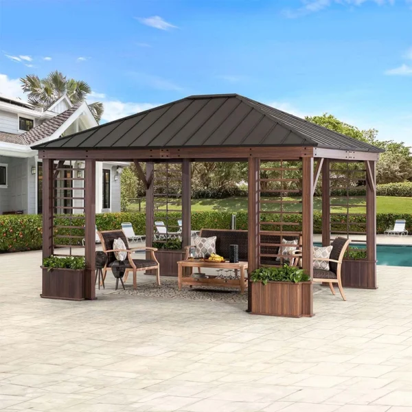 SUNJOY 13x15 Wilmington Aluminum Frame Gazebo