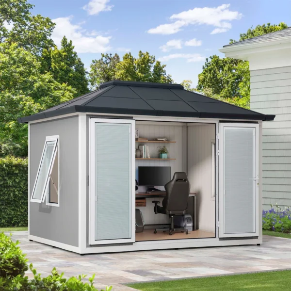 BEYOND SHED 10x12.6 Backyard Office Shed with Floors, Windows, and Lockable Doors