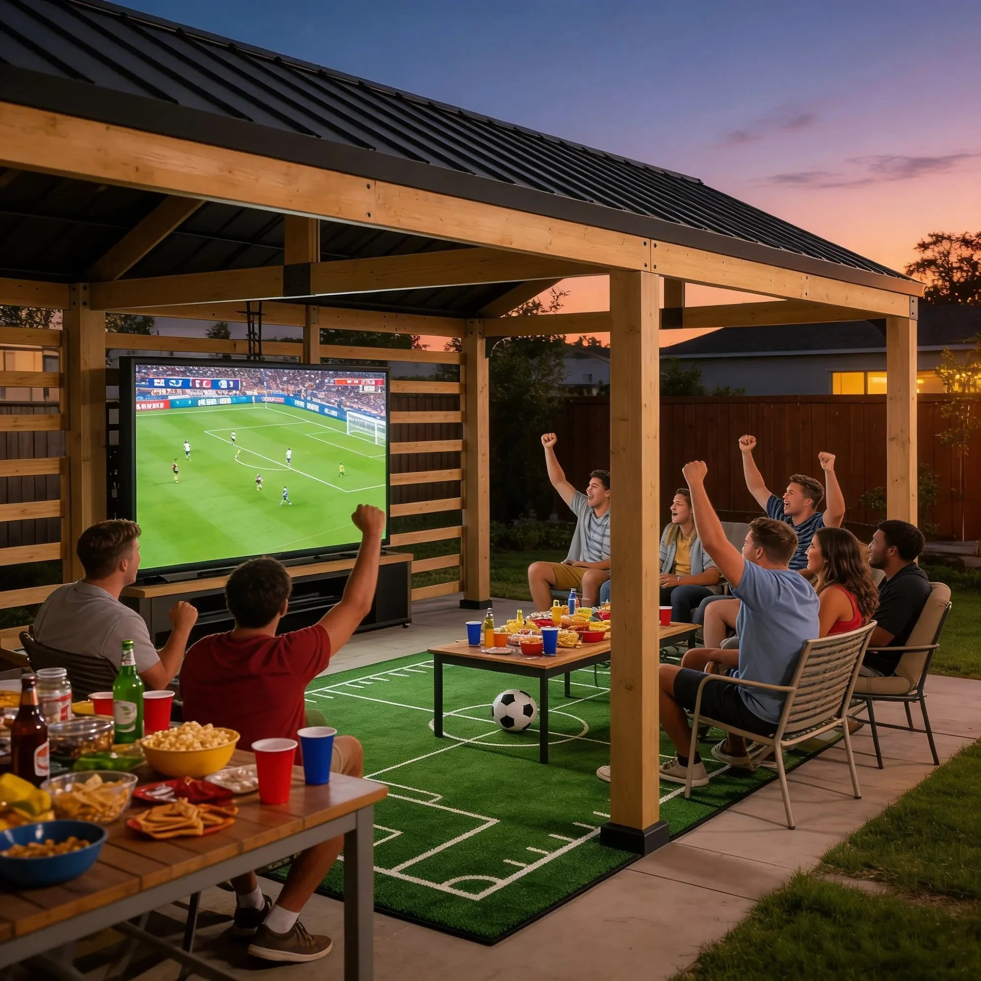 SUNJOY Newville 10x20 Wood Carport with Privacy Wall and Rain Gutter - Image 12