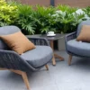 Modern Rope Woven Outdoor Leisure Chair Set with Teak Legs | B2B Factory Supply - Image 2