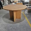 Modern Round Teak Outdoor Dining Table with Cross Base | Factory B2B Supply - Image 2