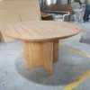 Modern Round Teak Outdoor Dining Table with Cross Base | Factory B2B Supply - Image 3