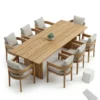 Solid Teak Rectangular Outdoor Dining Set | B2B Factory Manufacturing