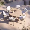 Teak Round Dining Set with Rope Chairs | Wholesale Factory - Image 2