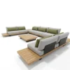 u-shaped-teak-finish-aluminum-sectional