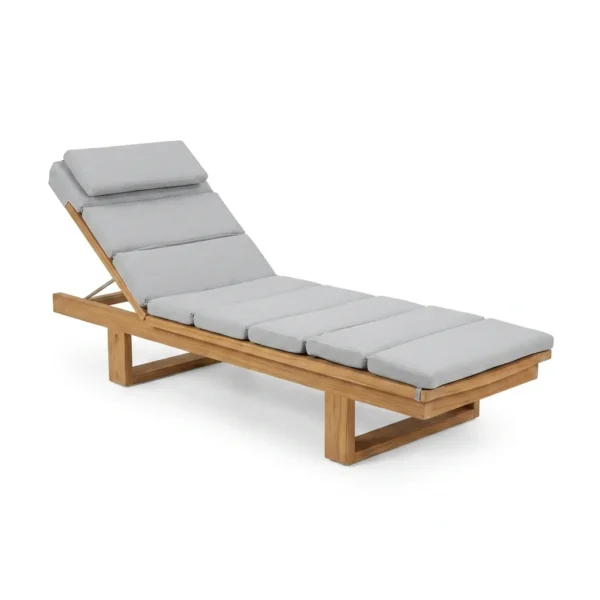 Adjustable Wide-Plank Teak Sun Lounger with Trestle Base