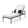 Slim Metal Frame Sun Lounger with Contrast Piped Cushion