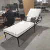 Slim Metal Frame Sun Lounger with Contrast Piped Cushion - Image 3