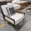 Slim Metal Frame Sun Lounger with Contrast Piped Cushion - Image 5