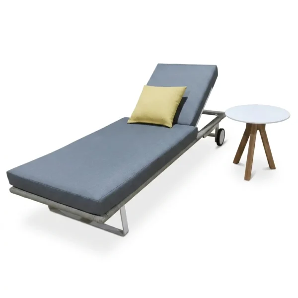 Wheeled Rope-Wrapped Sun Lounger with Sled Base